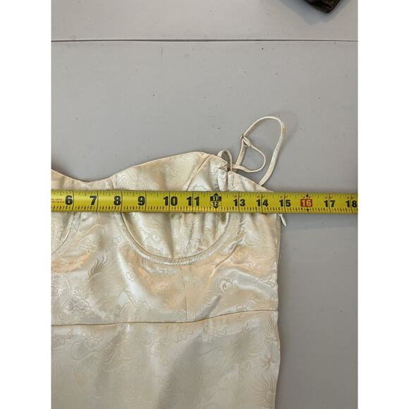 Y2K Coquette Satin Mini Slip Corset Style Dress 8 Fairy Dragon Baddie 90s Club - Picture 13 of 14